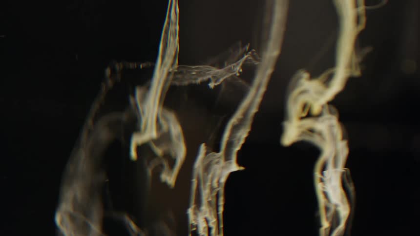 Liquid dye falling in to water