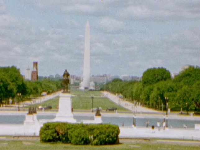 Vintage footage of the national mall and washington monument in washington dc