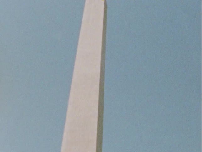 Vintage film footage of the washington monument