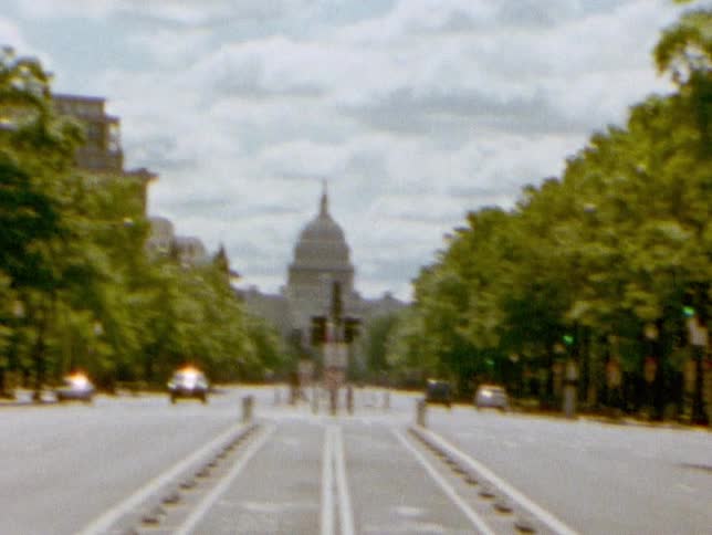 Washington dc street view with capitol hill building