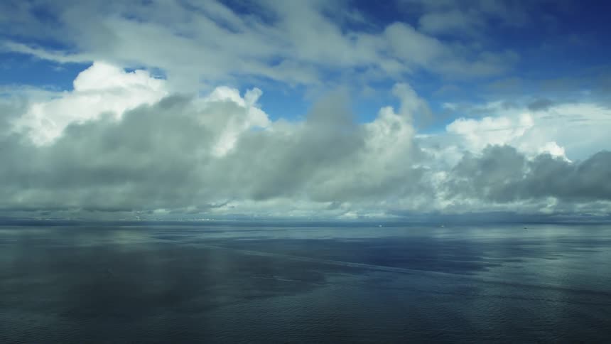 A view of the ocean is displayed during midday