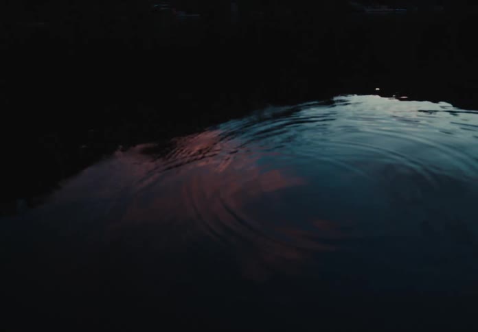 The water moves in the dark