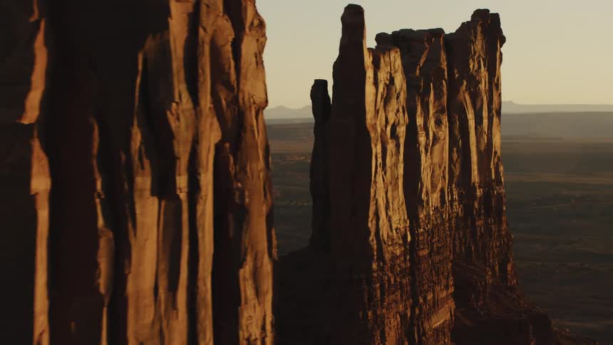 Aerial view of large rock formations