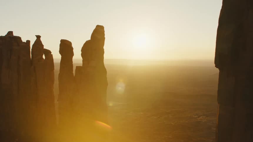 Aerial view of rock formations