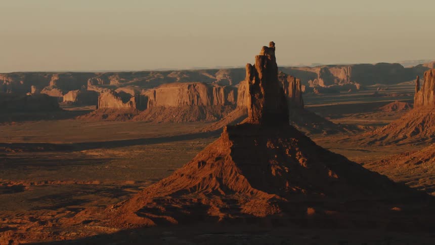 Aerial view of canyons in a desert area