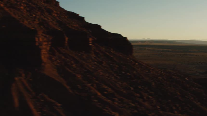 Landscape view of rock formations on a field