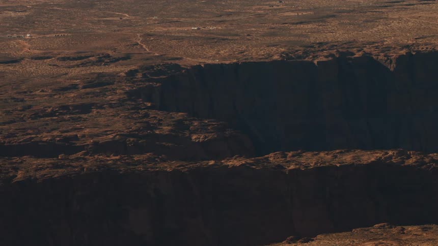 The canyon is deep on the mountain