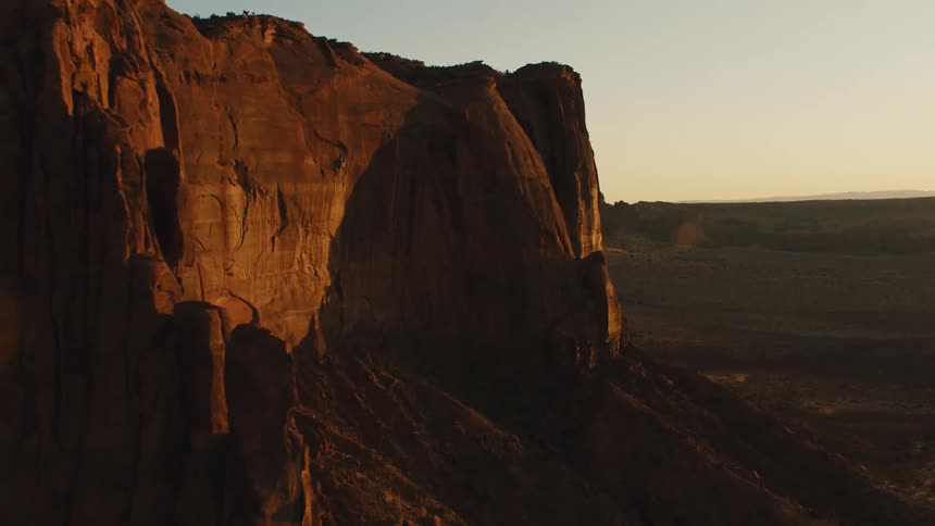A mesa looming over an arid landscape in the countryside