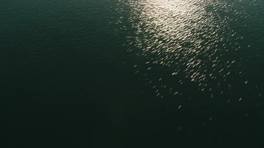 Aerial view of ripples on the ocean