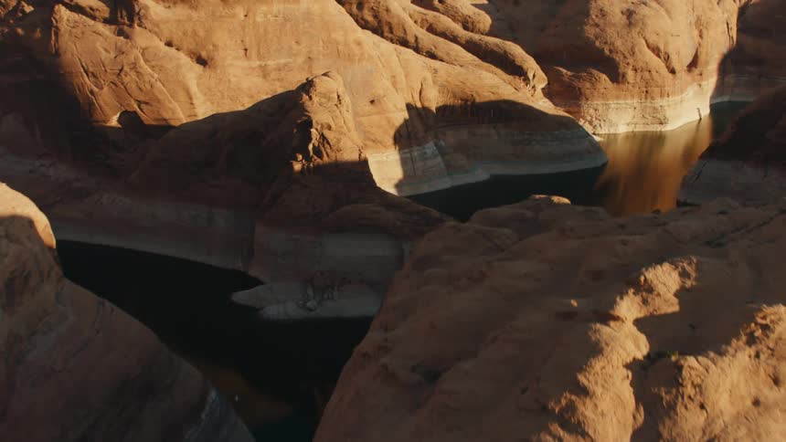 Aerial view of canyons and a river