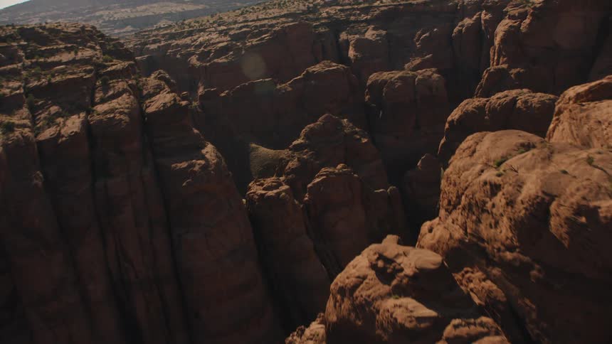 Rock formations stand above a canyon
