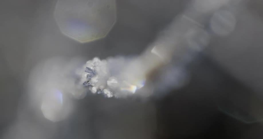 Very close up shot of an icicle