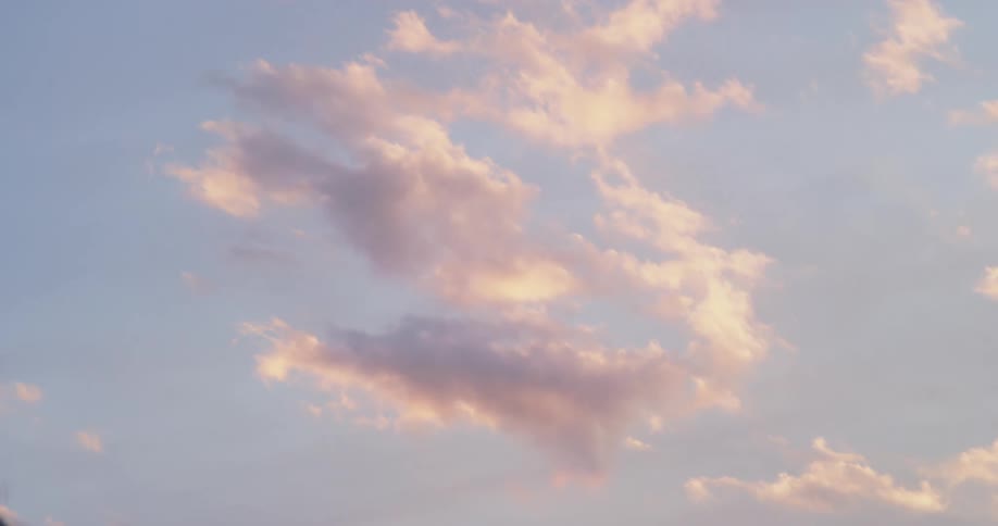Clouds illuminated by sunlight on a sunny day