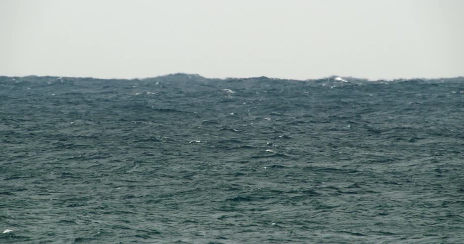 Rough sea with choppy waves crashing