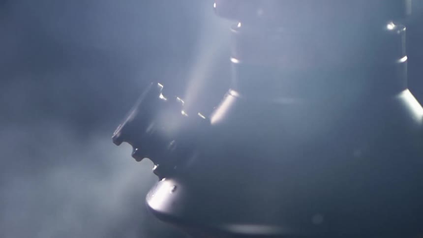 Steam blasts out of a valve of the hookah
