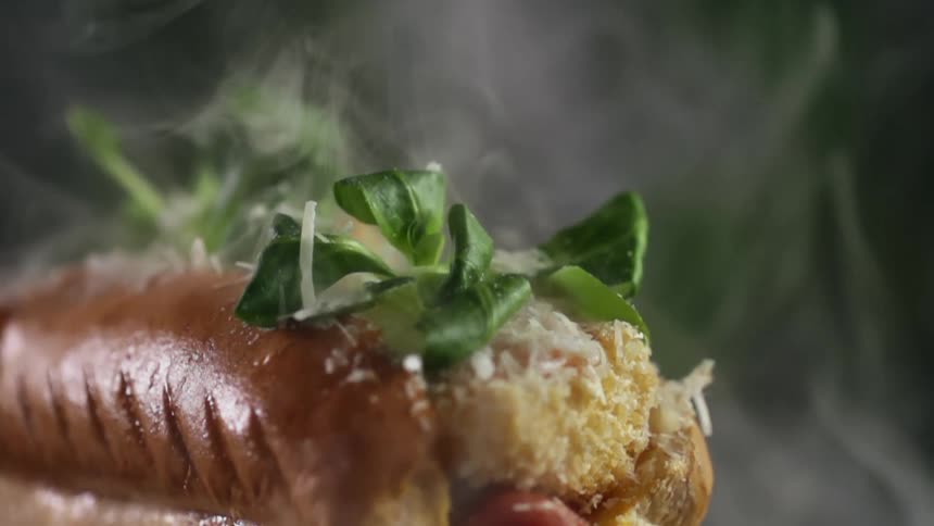 Steam rising from a hot dog