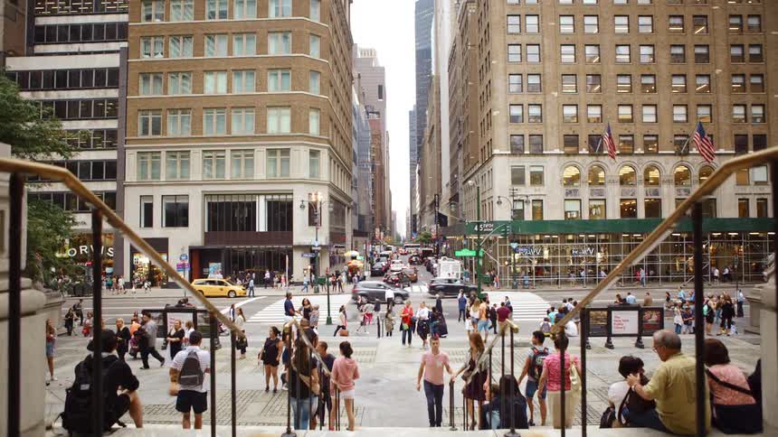 People walking on the busy streets of new york city