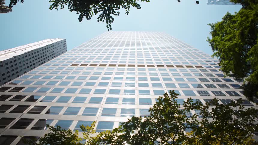 The outside of a high rise office building