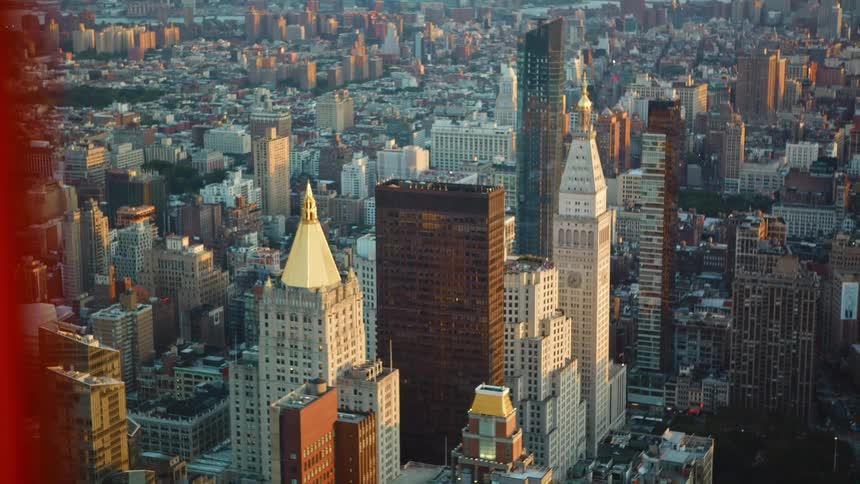 Skyscrapers and high rises in a city