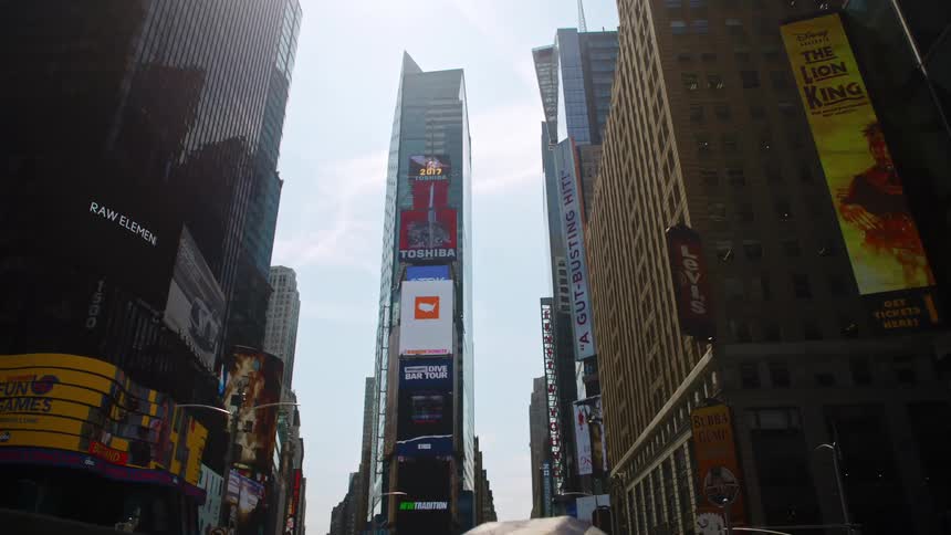 Daytime scene on times square in new york city