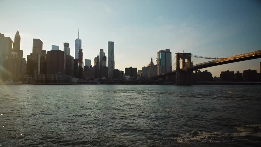 The ocean on the coast of a metropolis during the day