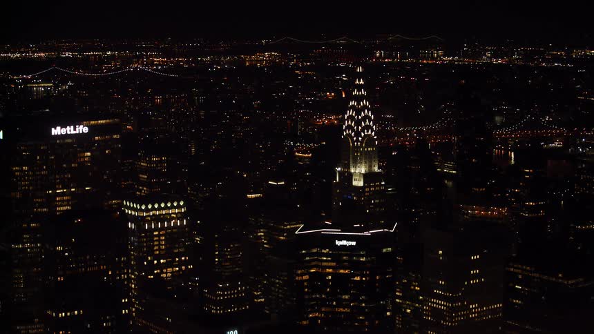 Empire state building in new york city at night