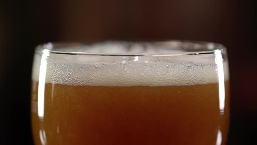 Close up of a glass of beer
