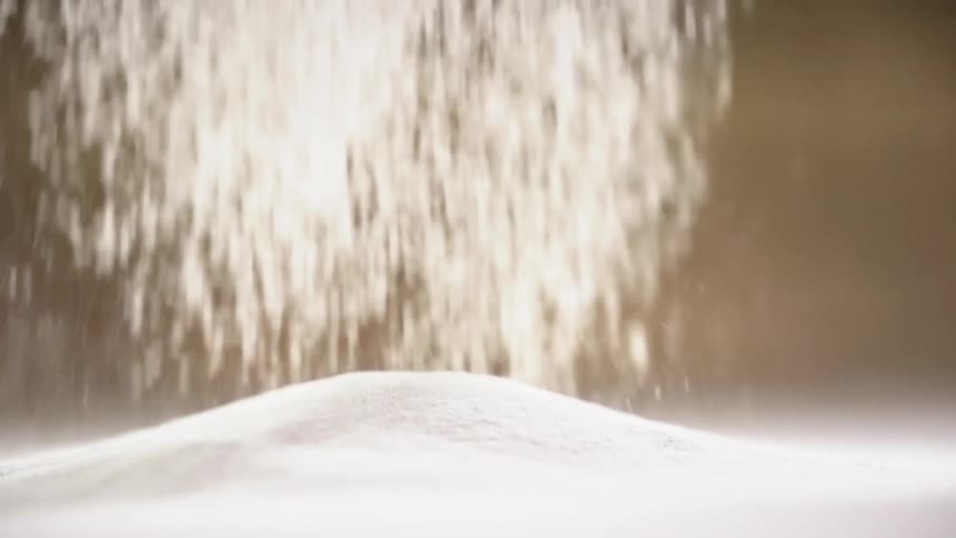 Flour falling for a photo shoot