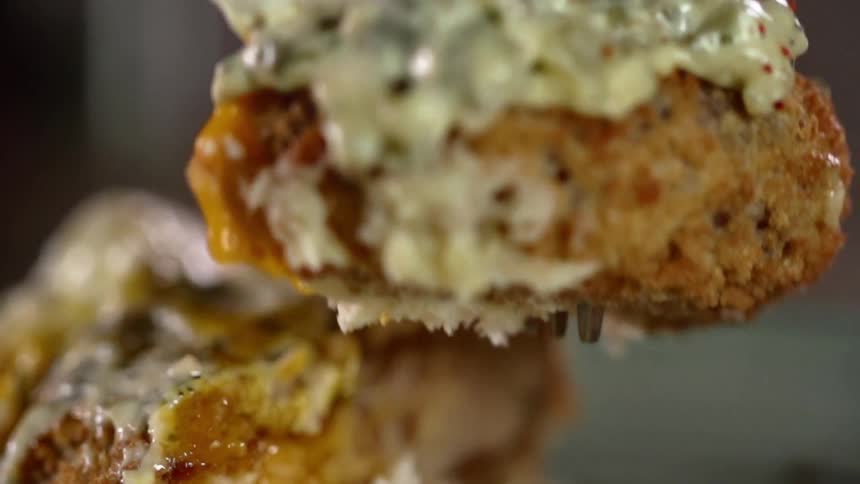 Food being picked up on a fork