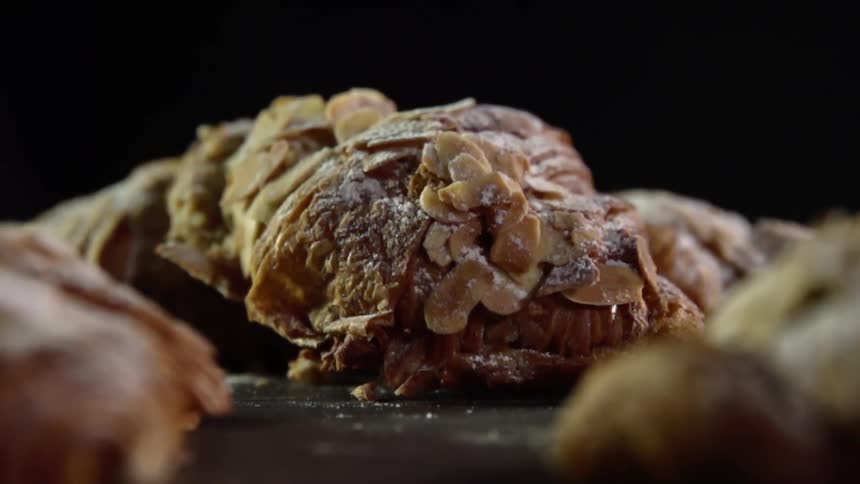 The pastries are covered with powdered sugar