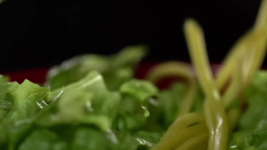 Bamboo shoots are added to a salad