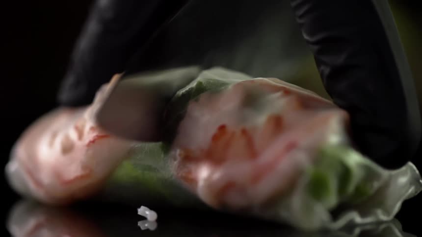 A person cutting food