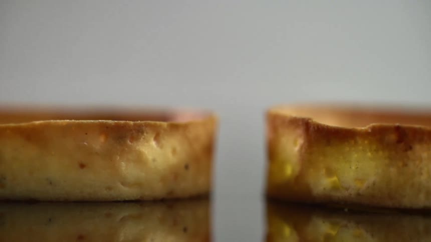 A piece of bread lands on the counter