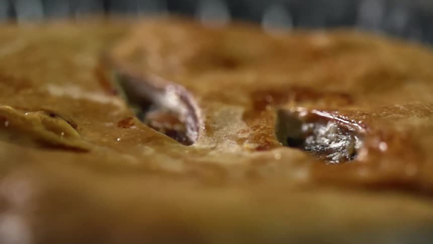 Very close up of a pie crust