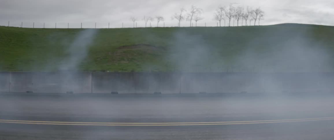 Smoke following speeding cars