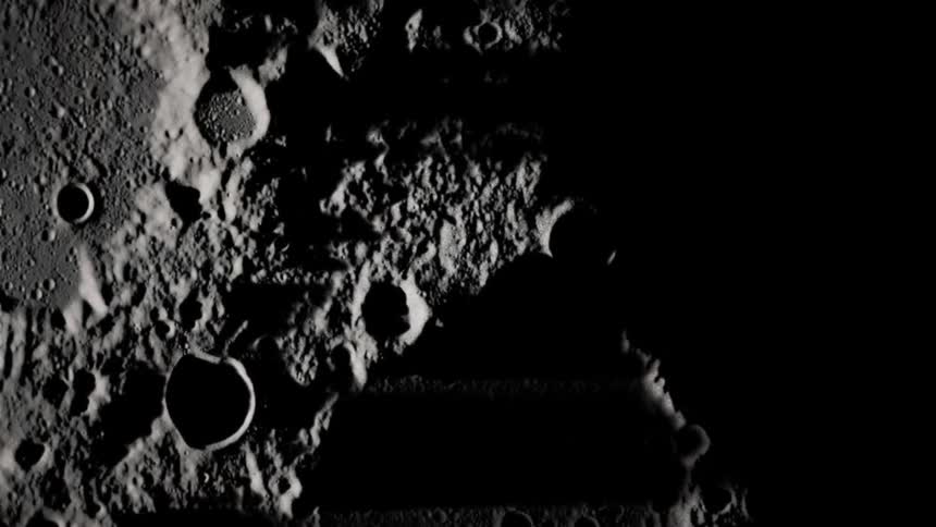 The moon with craters peaks and valleys