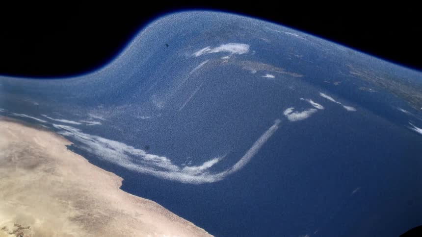 The view of the earth is swirling