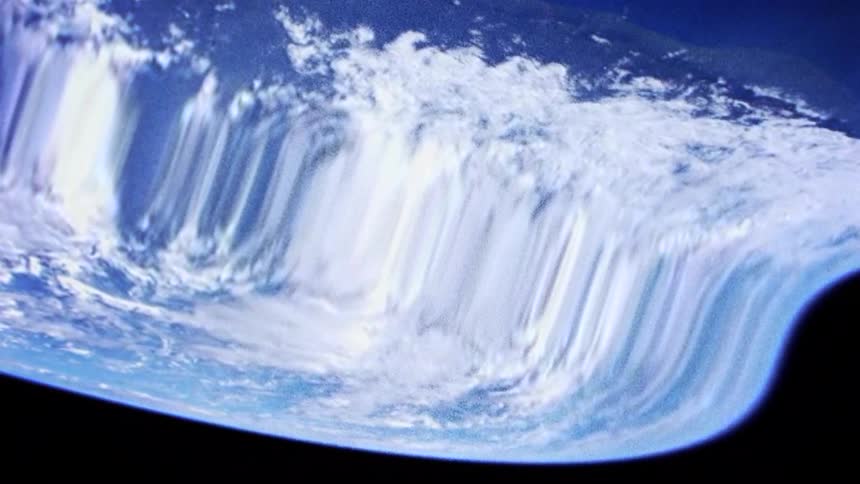 Abstract flow of blue and white
