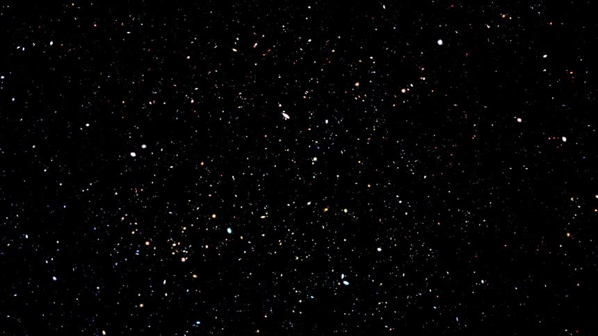 Many stars fill the dark outer space