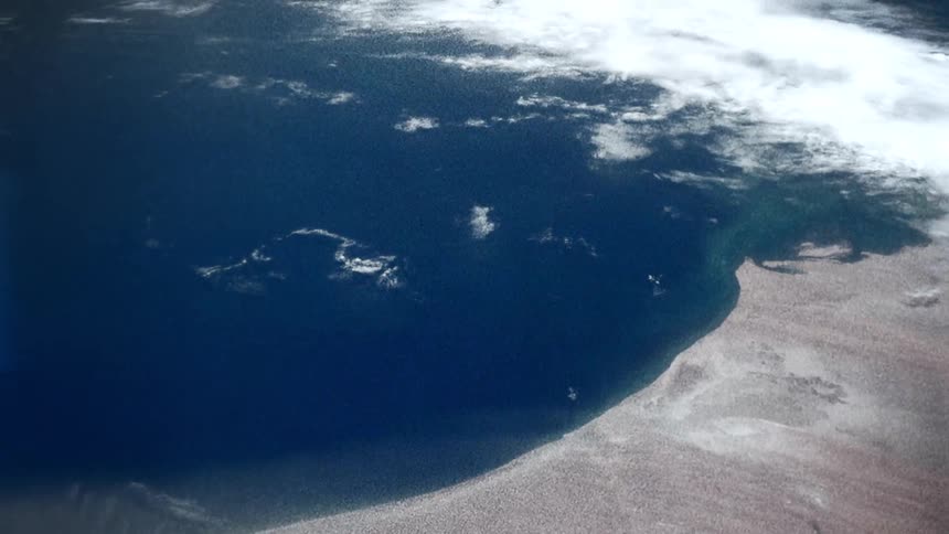 The land meets the ocean on earth