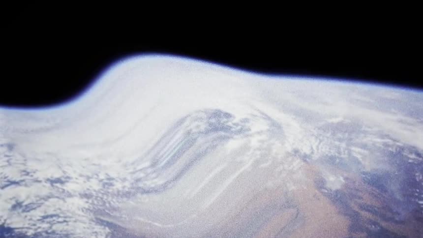 The heavy clouds cover the earth from space