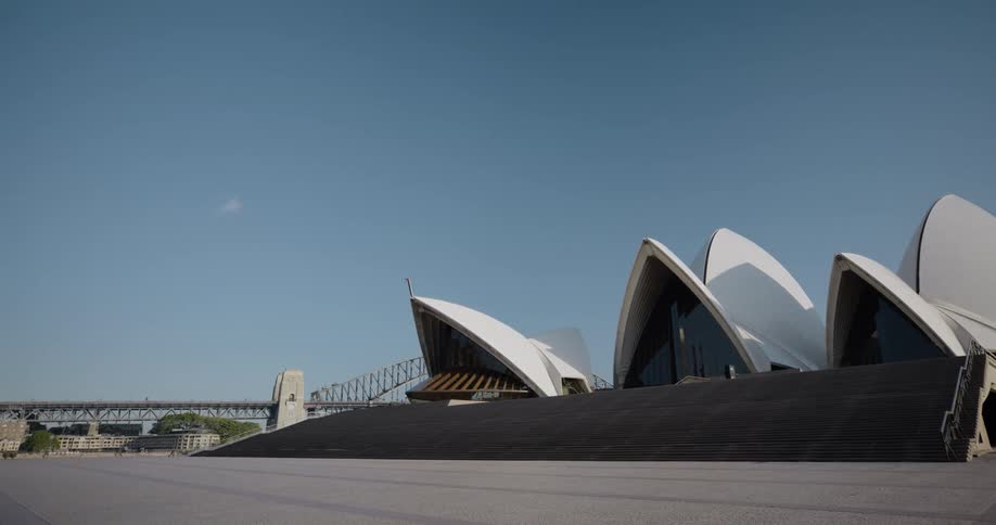 A wide staircase leads to the sydney opera house