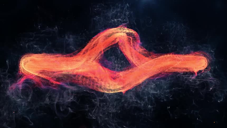 Black orange yellow and gray colors that look like fire with smoke coming off of it