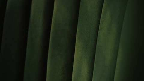 Green folds and pleats appear fromshadowy background