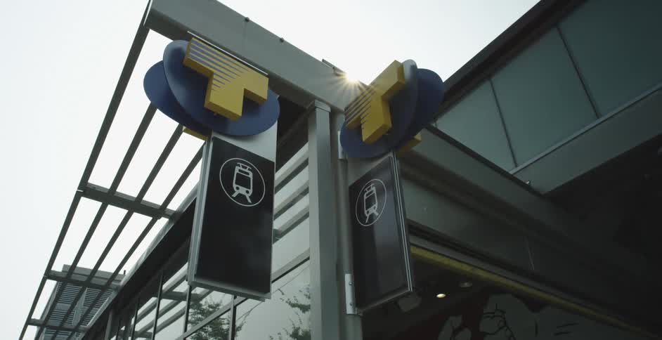 The outside of a bus station