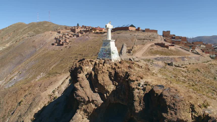An aerial view of a monument is displayed