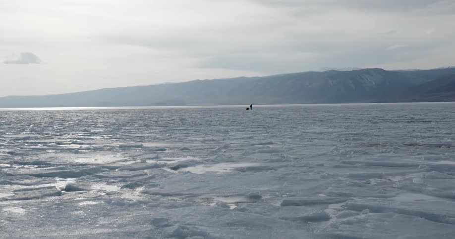 The ocean is frozen near the tundra