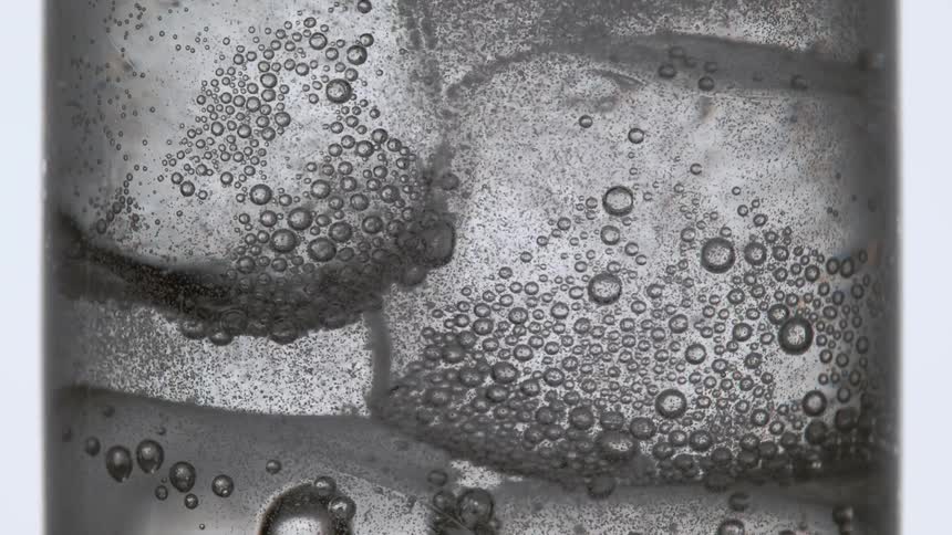 Bubbles form in the clear water