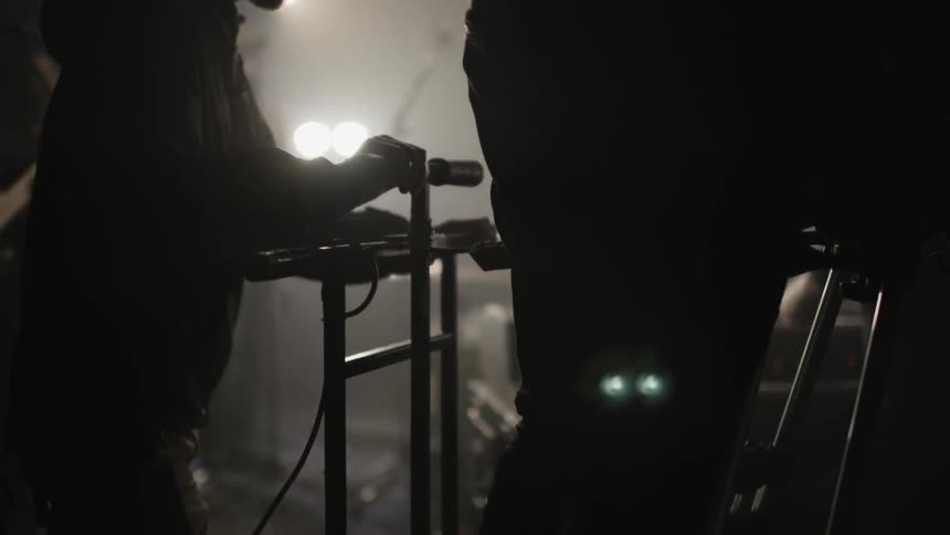 A band plays on a stage