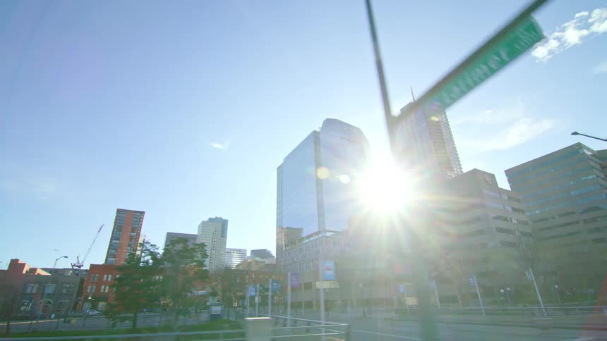 Office buildings and skyscrapers in a quiet downtown area
